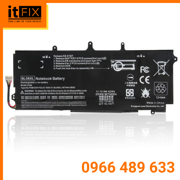 Pin HP BL06042XL EliteBook Folio 1040-G0G1G2 itfix.vn Pin HP BL06042XL EliteBook Folio 1040-G0G1G2 itfix.vn