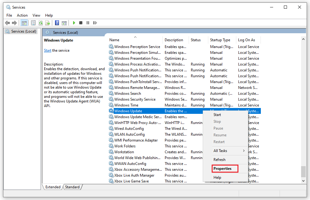 chặn update windows nhanh bằng quản lý dịch vụ