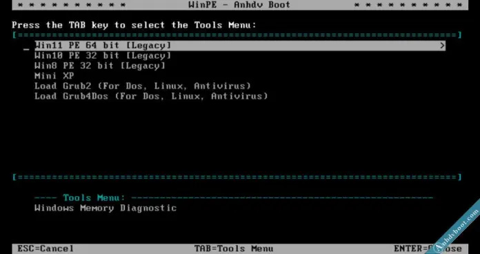 Anhdv boot 2022 công cụ cứu hộ máy tính - 3