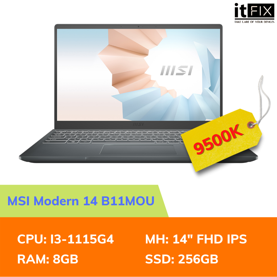 danh sách Laptop cũ dành cho tân sinh viên 2022 - MSI Modern 14 B11MOU